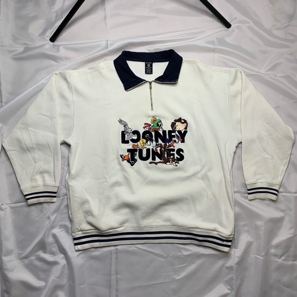 Vintage 90's Looney Tunes 1/4 Zip Pullover Sweater